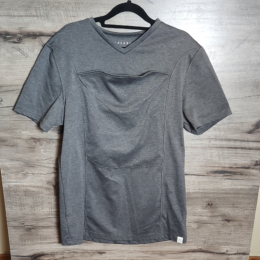 Lalabu Dad Shirt Vneck Tee In Gray